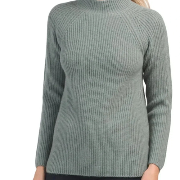 NWT Vince Wool Cashmere Mock Neck Ribbed Pullover Knit Sweater Size M - Picture 10 of 10
